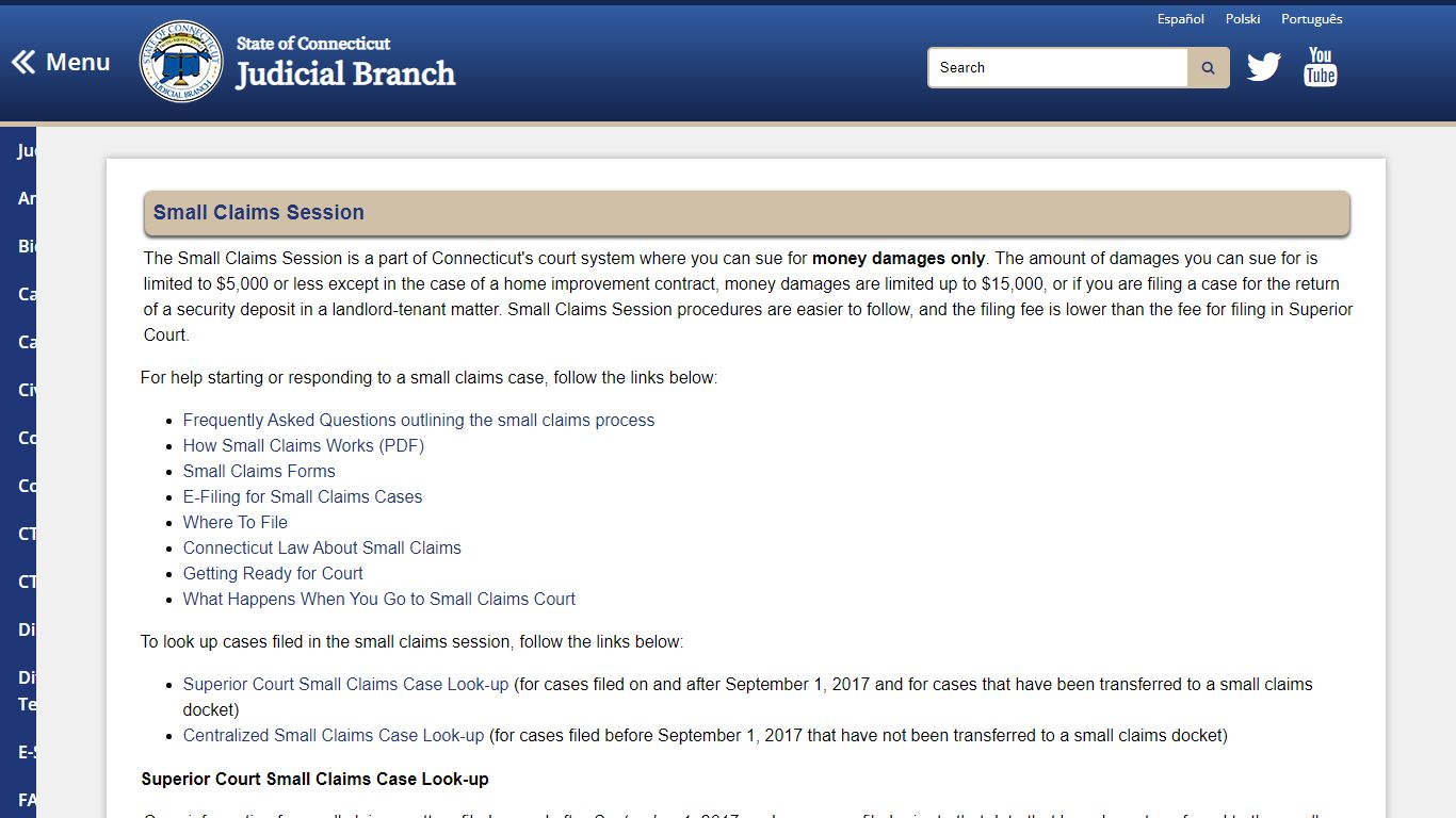 Small Claims Case Look-up - ct
