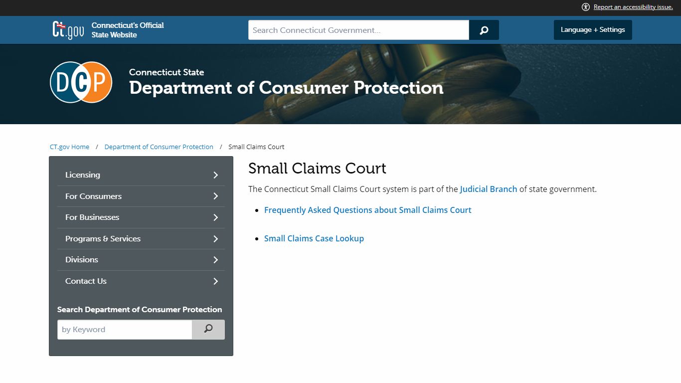 Small Claims Court - portal.ct.gov